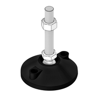 MODULAR SOLUTIONS PLASTIC FOOT 100MM PAD, M16 THREAD W/ JAM NUT